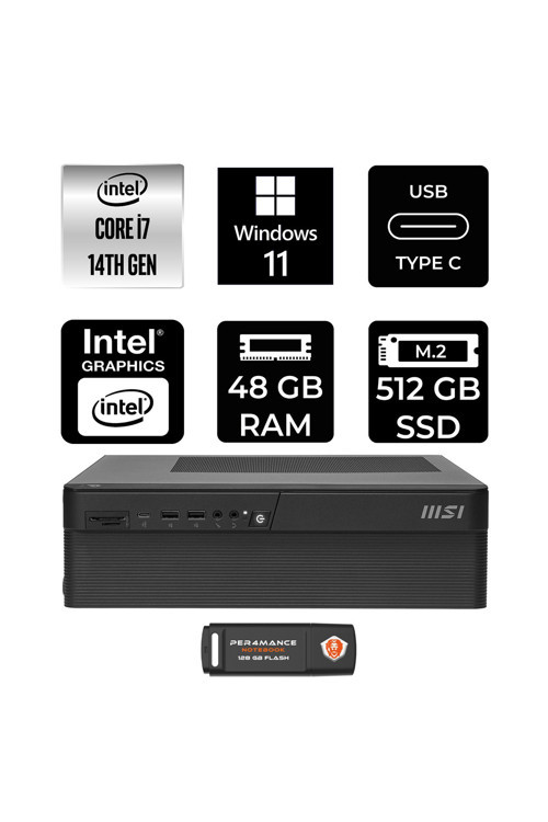 Pro Dp80 Intel Core İ7 14700 48Gb 512Gb Ssd W11P Mini Masaüstü Bilgisayar & Per4 Usb