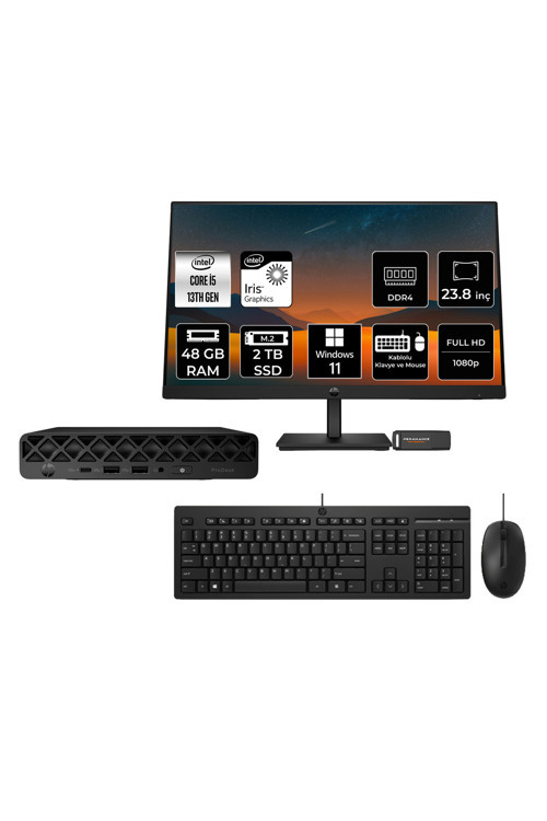 Pro Mini 260 G9 Intel Core İ5 1335U 48Gb 2Tb Ssd 23.8" W11H Mini Masaüstü Bilgisayar