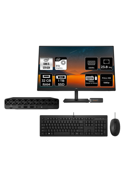 Pro Mini 260 G9 Intel Core İ5 1335U 32Gb 1Tb Ssd 23.8" Fdos Mini Masaüstü Bilgisayar