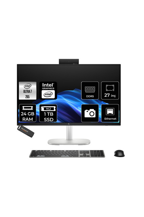 Elitestudio 8 G1İ Ultra 7 265 24Gb 1Tb Ssd 23.8" Fhd Fdos Touch All İn One Bilgisayar & Per4 Usb