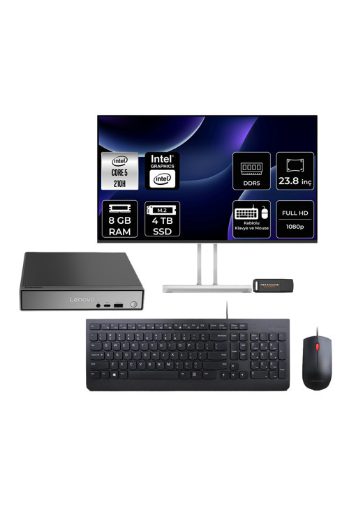 Thinkcentre Neo 50Q G5 Intel Core 7 240H 8Gb 4Tb Ssd 23.8" Fdos Mini Masaüstü Bilgisayar