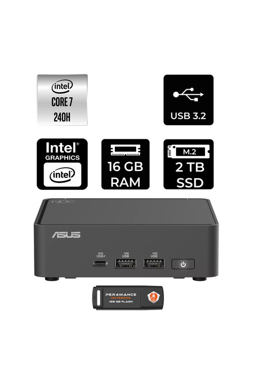 Nuc 15 Pro Slim Intel Core 7 240H 16Gb 2Tb Ssd Fdos Mini Masaüstü Bilgisayar