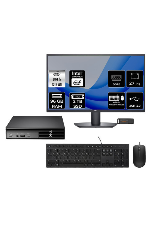 Pro Micro Qcm1250 Intel Core İ5 14500T 96Gb 2Tb Ssd 27" Fdos Mini Masaüstü Bilgisayar