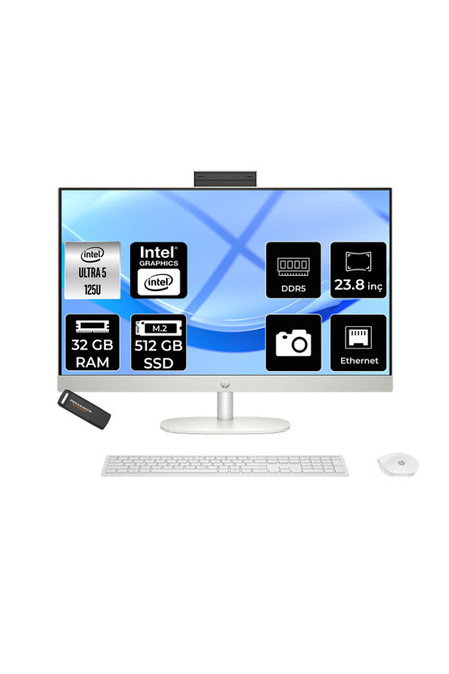 Proone 240 G10 Ultra 5 125U 32Gb 512Gb Ssd 23.8" Fhd Fdos Beyaz All İn One Bilgisayar