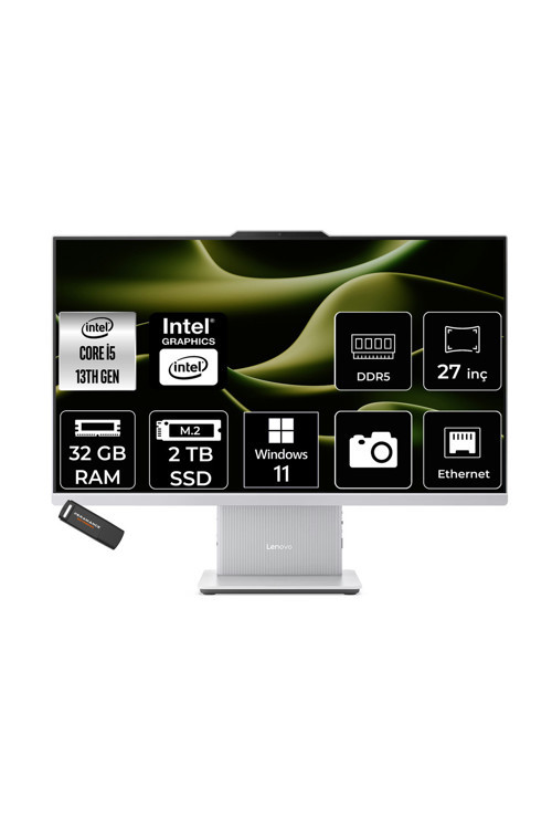 Ideacentre 27Irh9 İ5 13420H 32Gb 2Tb Ssd 27" Fhd W11P Gri All İn One Bilgisayar