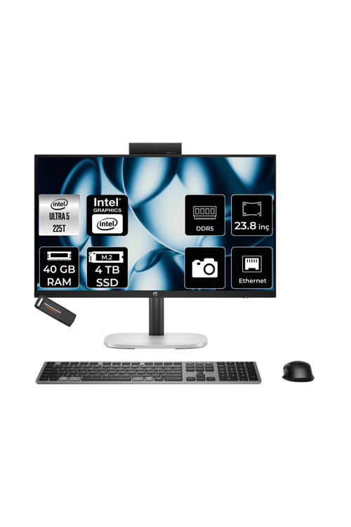 K12 Prostudio 4 G1İ Ultra 5 225T 40Gb 4Tb Ssd 23.8" Fhd Fdos All İn One Bilgisayar & Per4 Usb