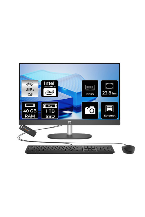 Proone 240 G10 Ultra 5 125U 40Gb 1Tb Ssd 23.8" Fhd Fdos All İn One Bilgisayar & Per4 Usb