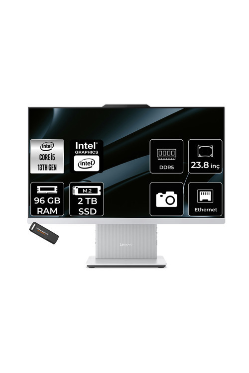Ideacentre 24Irh9 İ5 13420H 96Gb 2Tb Ssd 23.8" Fhd 100Hz Fdos Gri All İn One Bilgisayar