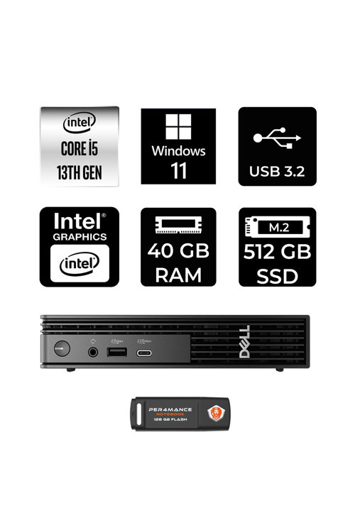 Pro Micro Qcm1250 Intel Core İ5 14500T 40Gb 512Gb Ssd W11H Mini Masaüstü Bilgisayar