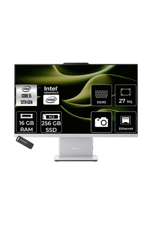 Ideacentre 27Irh9 İ5 13420H 16Gb 256Gb Ssd 27" Fhd Fdos Gri All İn One Bilgisayar