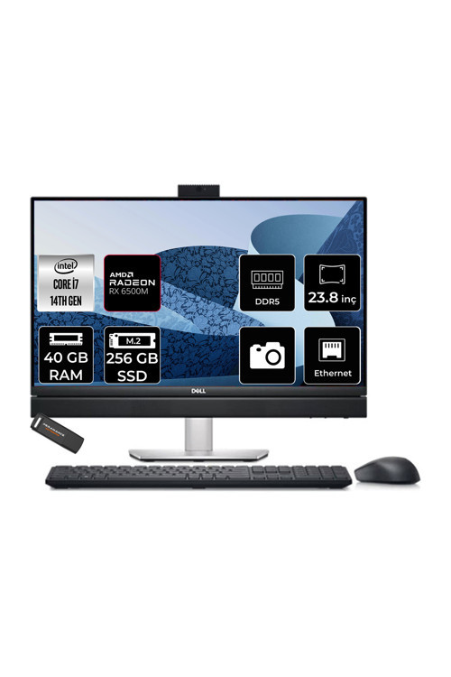 Optiplex 7420 Plus İ7 14700 40Gb 256Gb Ssd Rx6500M/4Gb 23.8" Fhd Fdos Touch All İn One Pc