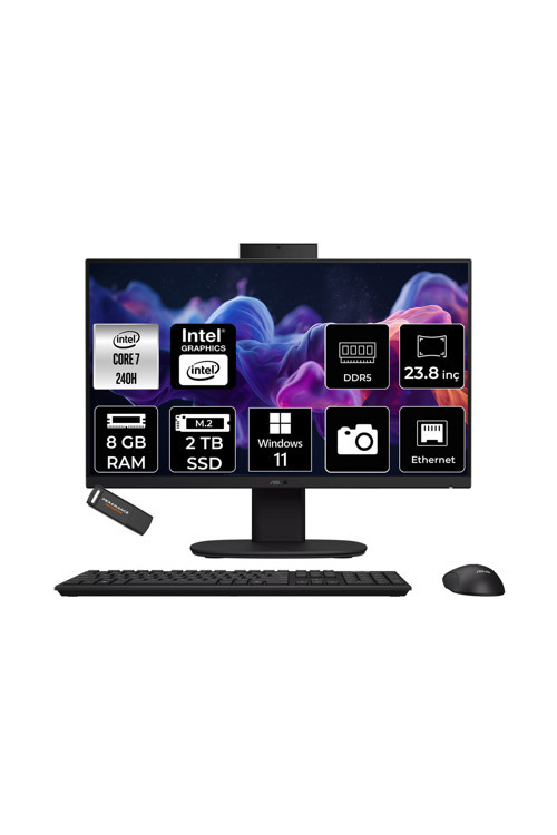 V440 Intel Core 7 240H 8Gb 2Tb Ssd 23.8" Fhd 100Hz W11P All İn One Bilgisayar & Per4 Usb