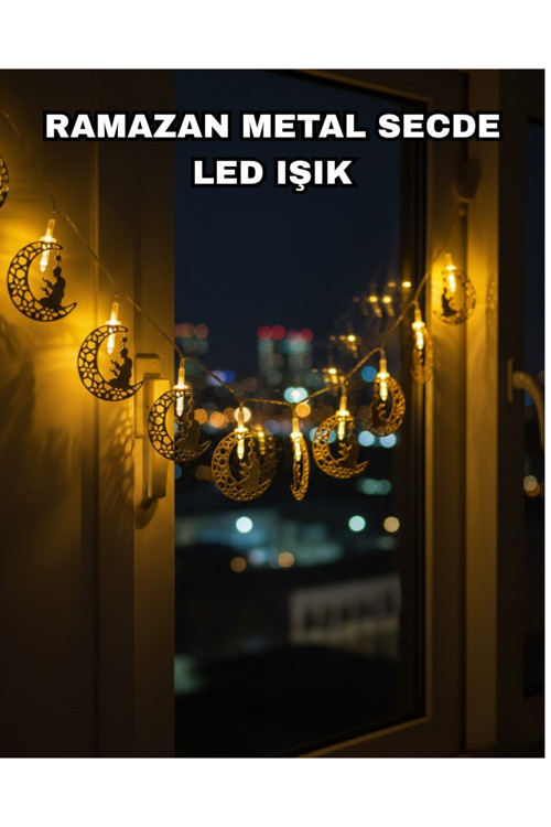 Dekoratif Ramazan Ay Işığı Secde Eden Adam Figürlü