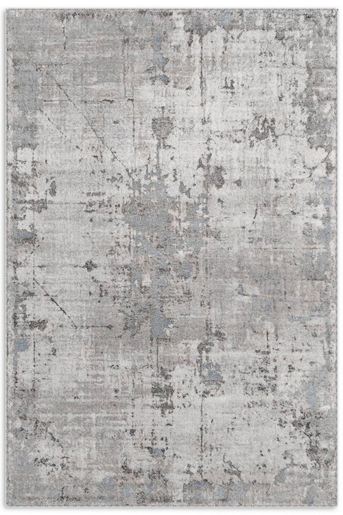 Tasarım Çift Taraflı Yıkanabilir Şönil Halı Kilim Yolluk Abstract Mavi Gri