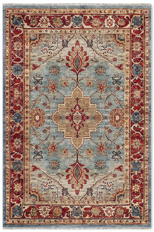 Tasarım Sultani Mavi Şönil Halı Kilim Yolluk Kaymaz Yıkanabilir Salon Mutfak Koridor