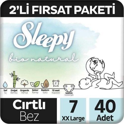 Bio Natural 2'li Fırsat Paketi Bebek Bezi 7 Numara XXL 40 Adet