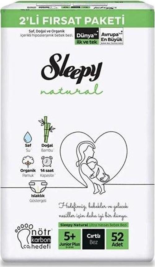 Natural 2'li Fırsat Paketi 5+ Numara Junior+ 52 Adet