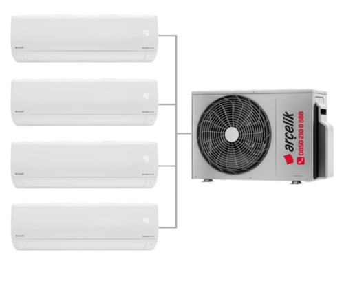 1+4 Multi Sistem Klima / 36100 Md Pro Dış Ünite ( 3 Adet 12 Btu Beyaz + 18 Btu Beyaz Iç Üniteler)