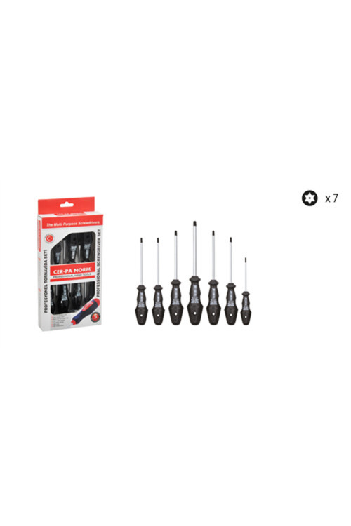 Cer-Pa Klass Delikli Torx Tornavida Set 7'li