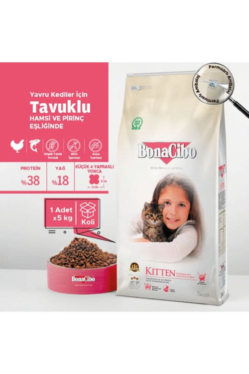 Kitten 5 Kg - Yavru, Hamile ve Emziren Kediler İçin Tavuklu Mama