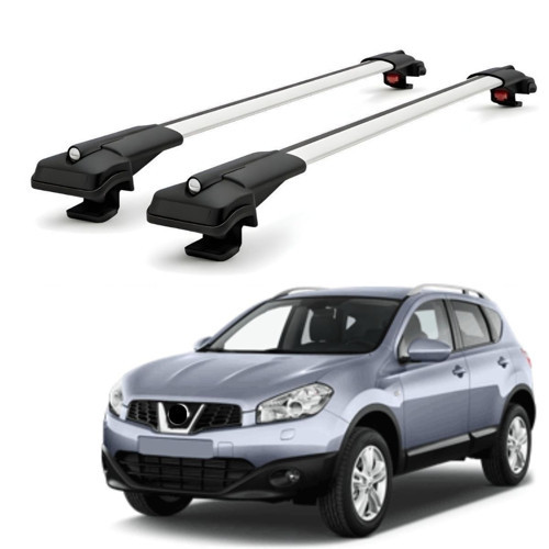 Nissan Qashqai J10 2007-2013 için Ara Atkı Tavan Barı , Araca Özel , Kilitlenebilir Araç Üstü Ekipman Taşıma Barı (2 Adet)