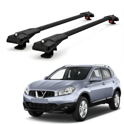 Nissan Qashqai J10 2007-2013 için Ara Atkı Tavan Barı , Araca Özel , Kilitlenebilir Araç Üstü Ekipman Taşıma Barı (2 Adet)