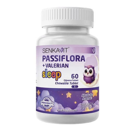 Passiflora Sleep Valerian Ahududu Aromalı Takviye Edici Gıda 60 Çiğneme Tablet
