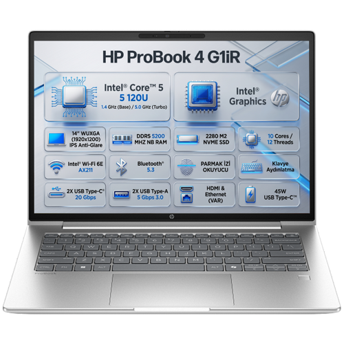 ProBook 4 G1iR Intel Core 5 120U 24GB 512GB SSD 14" WUXGA Freedos Laptop B9ZL0ET