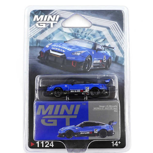 1:64 LB-Silhouette Works GT Nissan 35GT-RR Ver.2 Blue Diecast Model Araba MGT01124-BL