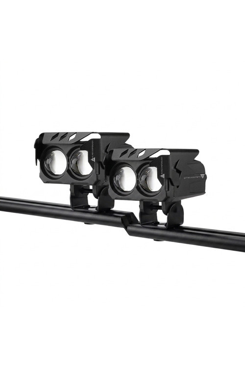 2 Adet Led Spot Işık Ve Sarı Beyaz Projektör Lens 2 Gözlü Dikdörtgen Baykuş Led Off Road Lamba Motosiklet