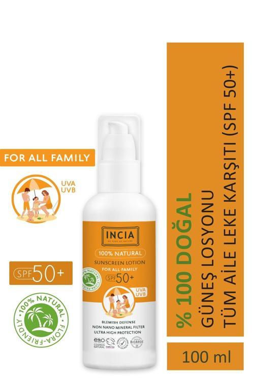 %100 Doğal Organik Tamanu Yağlı Güneş Losyonu Mineral Filtreli Tüm Aile İçin SPF 50+ 100 ml