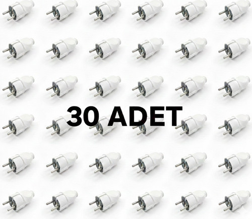 Erkek Fiş 30 Adet Topraklı Yüksek Dayanımlı Beyaz