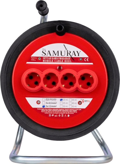 Seyyar Makaralı Uzatma Kablosu 3X2,5Mm 50 Mt - 32550