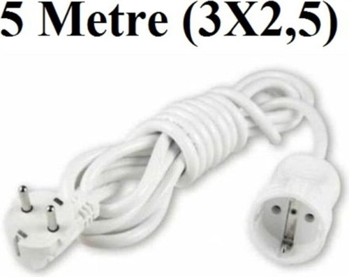 Topraklı Uzatma Seyyar Kablosu Tekli Priz 5 Metre 3X2,5 Mm Seyyar Uzatma Kablosu