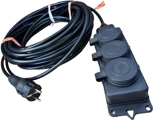 Grup Priz 3X2.5Mm Ttr Topraklı Siyah Kauçuk Uzatma Kablosu (15 Metre)