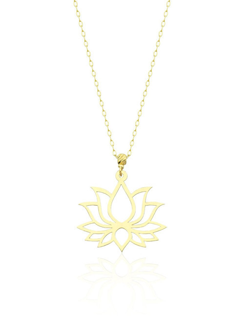 14 Ayar Altın Lotus Çiçeği Kolye