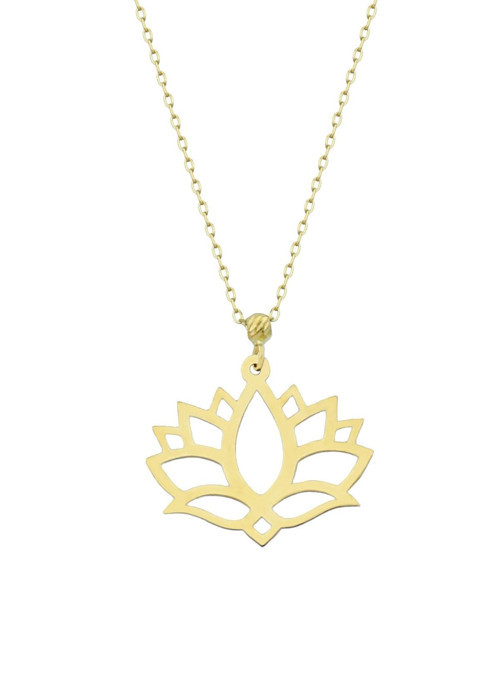 14 Ayar Altın Lotus Çiçeği Kolye