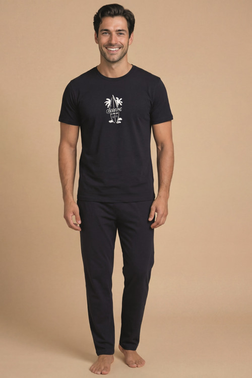 Mirano 8109 Penye Erkek Yazlık Kısa Kollu Cepli Pijama Takımı
