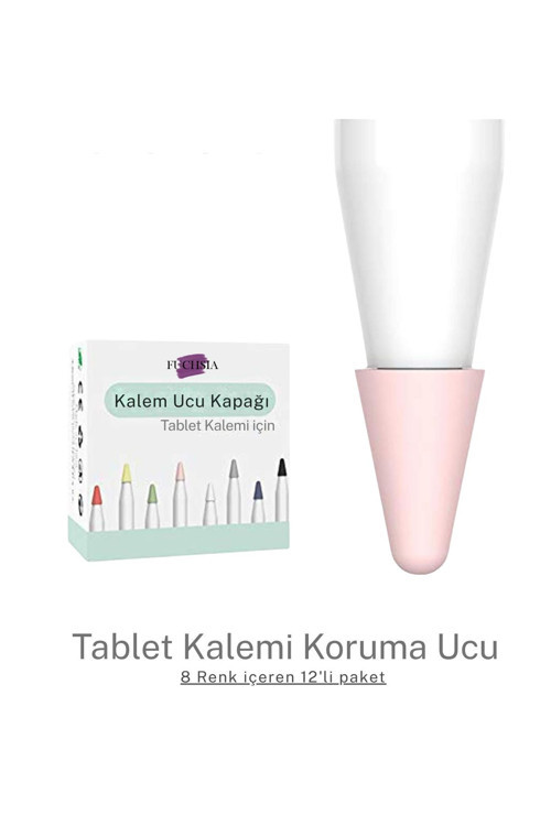 Stylus Kalem Koruma Uçu 12’li Renkli Set Hassas, Dayanıklı Tablet Kalem Koruma Ucu