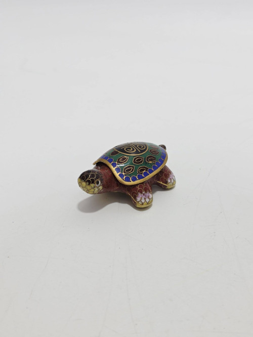 Antika Cloisonne Minyatür Kaplumbağa 6,4x4,3cm 159