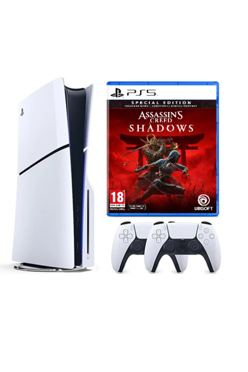 Playstation 5 Slim Cdli + 2.Kol Dualsense + Assasin'S Creed Shadows ( İthalatçı Garantili)