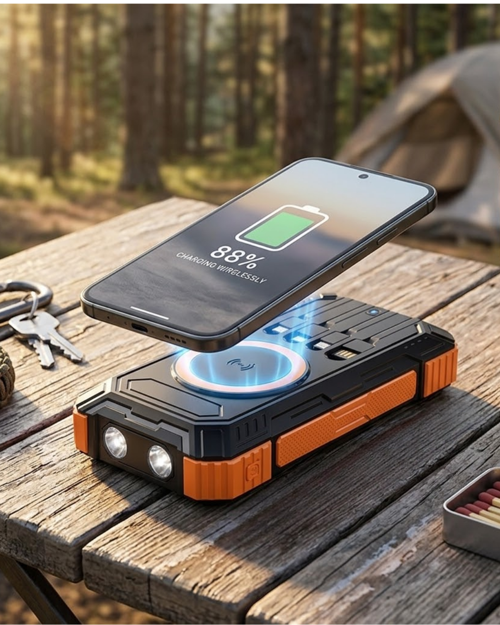 tekno 20000 mAh Powerbank Güneş Enerjili Kablosuz Şarj Hızlı Şarj Taşınabilir Batarya 2026