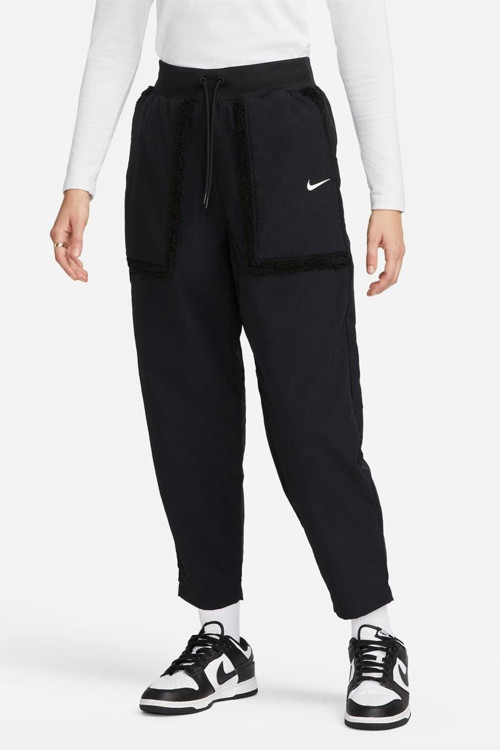 Sportswear Essential Büyük Beden Yüksek Bel Kadın Eşofman Altı Siyah
