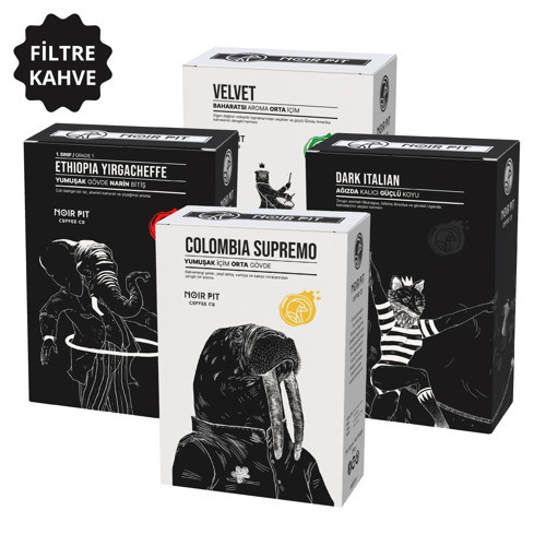 Colombia Supremo, Ethiopia, Velvet ve Dark Italian Filtre Kahve 4x250 g