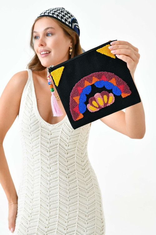 Portföy Çanta Mini Makyaj Çantası Clutch- El Çantası Punch