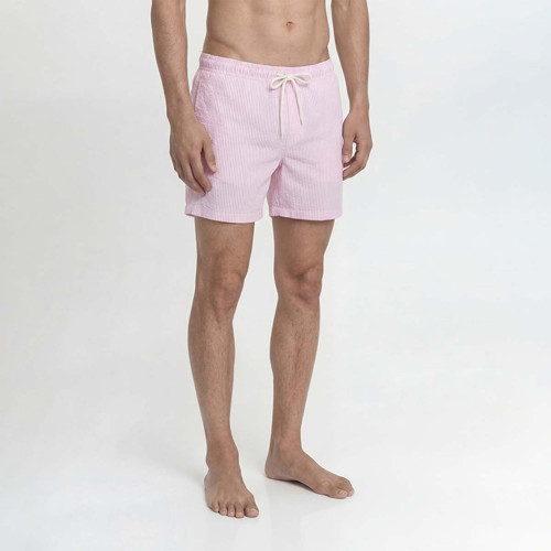 Maui Ocean Seersucker Erkek Pembe Mayo