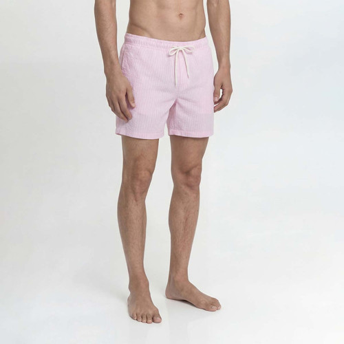 Maui Ocean Seersucker Erkek Pembe Mayo