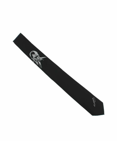 Atatürk ve İmza Desenli Dokuma Siyah Kravat - AK-11