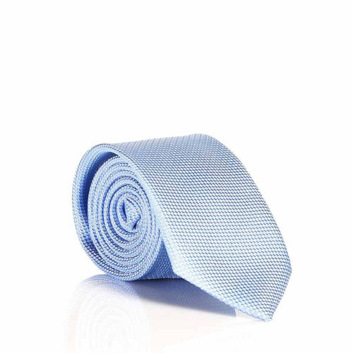 Açık Mavi Slim Fit Düz Renk Dokuma Kravat / DDK-10