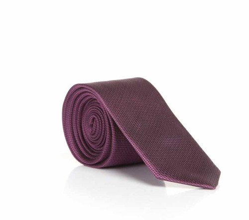 Mürdüm Slim Fit Düz Renk Dokuma Kravat / DDK-13